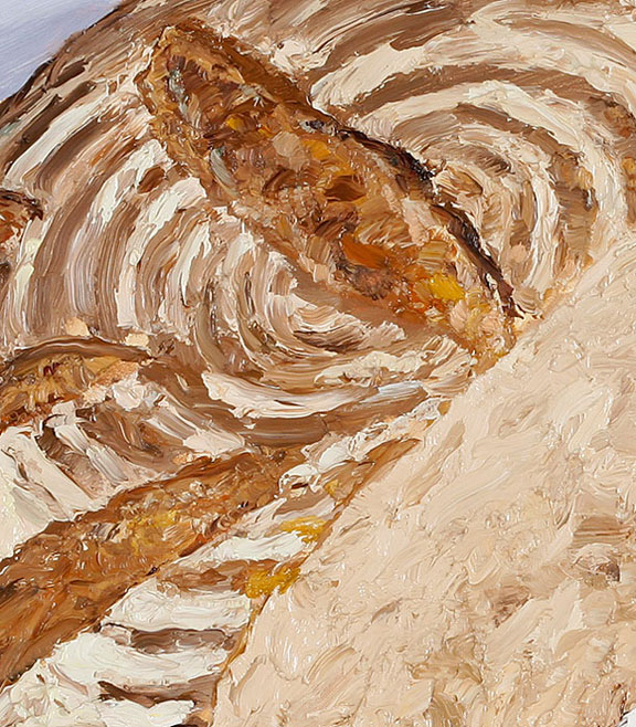 Detail View of Whole Wheat Boule, original artwork by Mike Geno