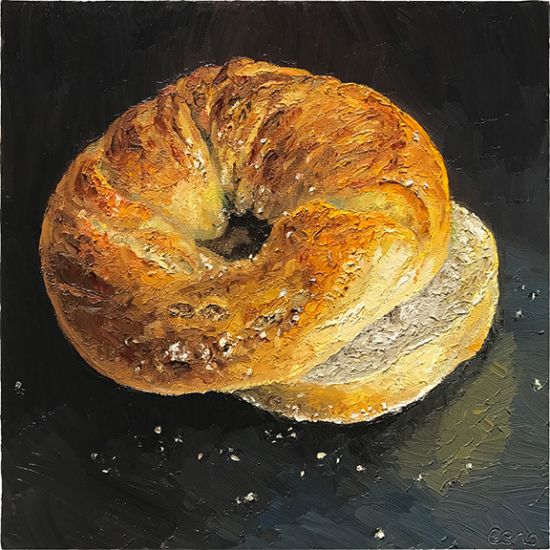 Sliced Bagel, original artwork by Mike Geno