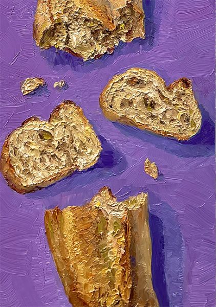 Detail View of Baguette Sections, original artwork by Mike Geno