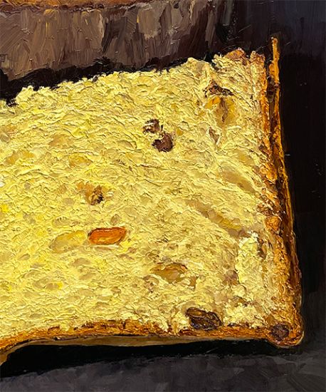 Detail View of Panettone Wedge, original artwork by Mike Geno