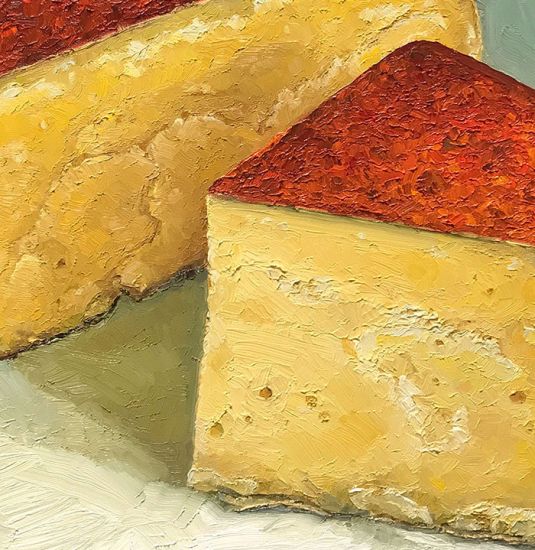 Detail View of Jeffs' Select Gouda, original artwork by Mike Geno