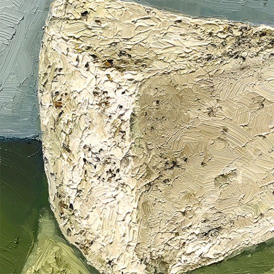 Detail View of Peppered Feta, original artwork by Mike Geno