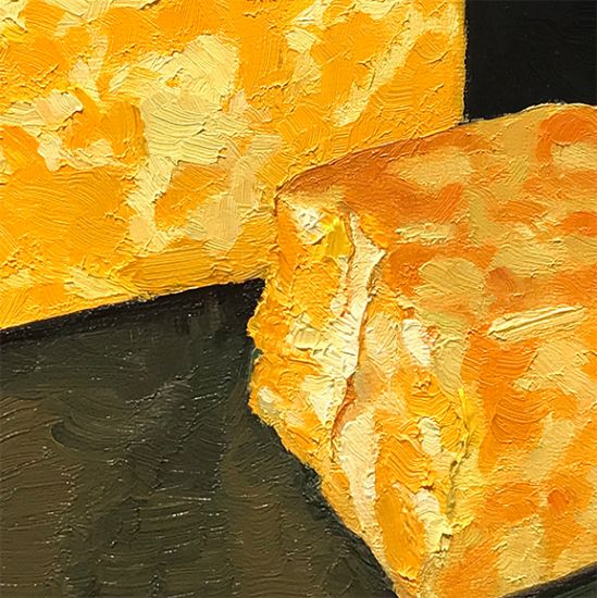 Detail View of Colby Jack, original artwork by Mike Geno