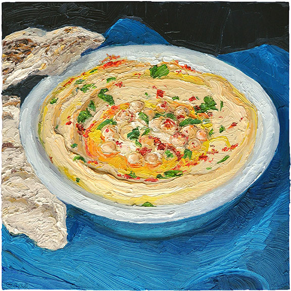 Hummus Masabacha, original artwork by Mike Geno