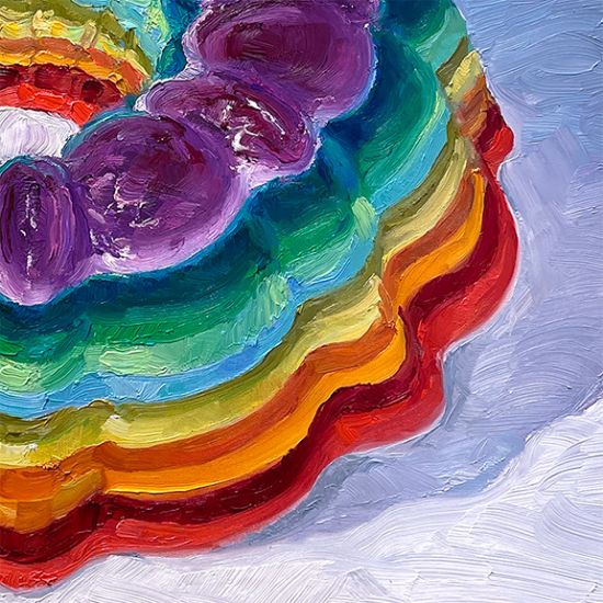 Detail View of Rainbow Jello, original artwork by Mike Geno