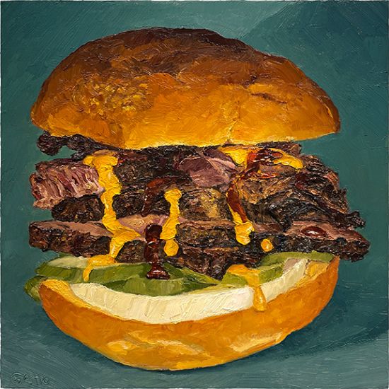 Brisket Sandwich, original artwork by Mike Geno