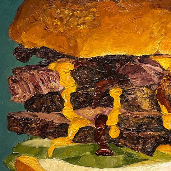 Additional Image of Brisket Sandwich, original artwork by Mike Geno