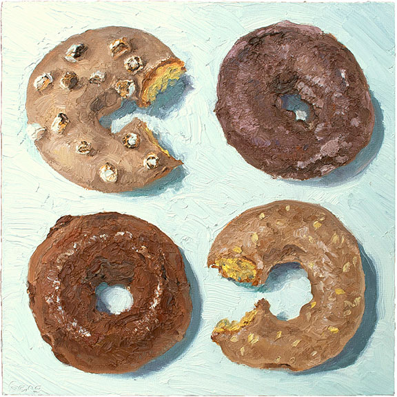 Four Federal Donuts, original artwork by Mike Geno