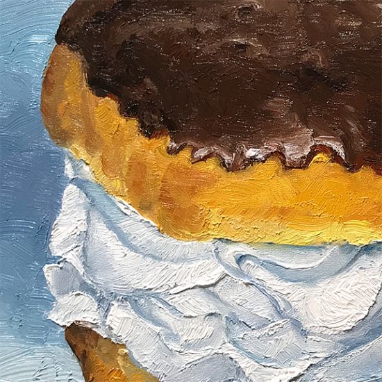 Detail View of Stuffed Donut, original artwork by Mike Geno