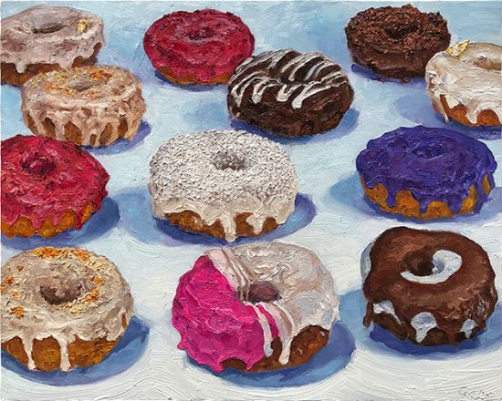 Dozen Donuts, original artwork by Mike Geno