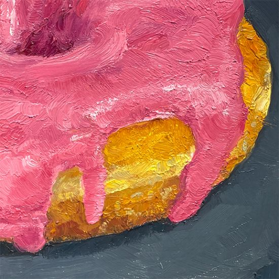 Detail View of Raspberry Donut, original artwork by Mike Geno
