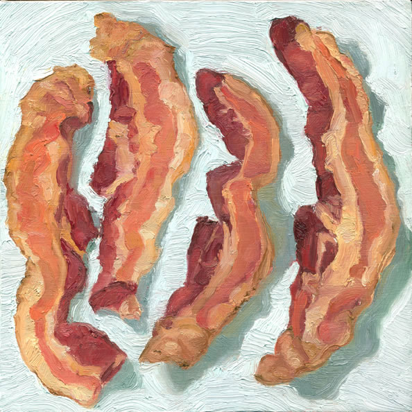 Cooked Bacon, original artwork by Mike Geno
