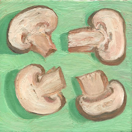 Mushrooms, original artwork by Mike Geno