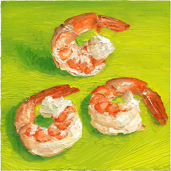 Cocktail-Shrimp, original artwork by Mike Geno