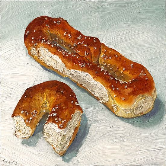 (there were two) Pretzels, original artwork by Mike Geno
