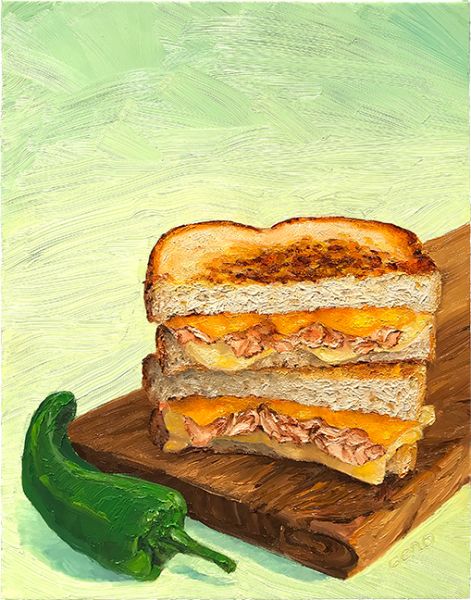 Santa Fe Chicken Sandwich, original artwork by Mike Geno