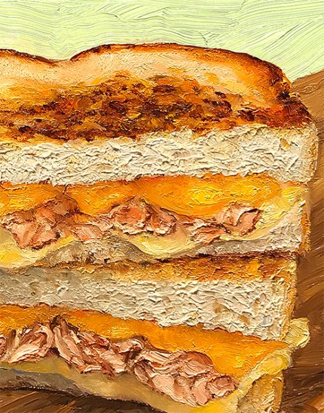 Additional Image of Santa Fe Chicken Sandwich, original artwork by Mike Geno