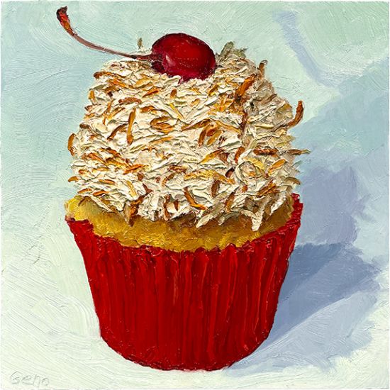 Toasted Coconut Cupcake, original artwork by Mike Geno