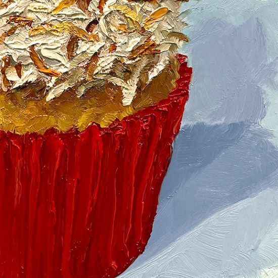 Detail View of Toasted Coconut Cupcake, original artwork by Mike Geno