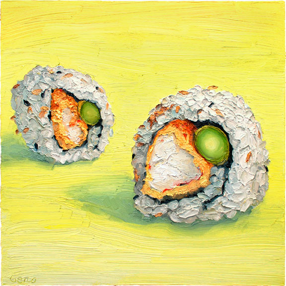 Shrimp Tempura Roll, original artwork by Mike Geno