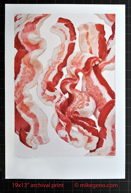 bacon composition #5 print, by Mike Geno