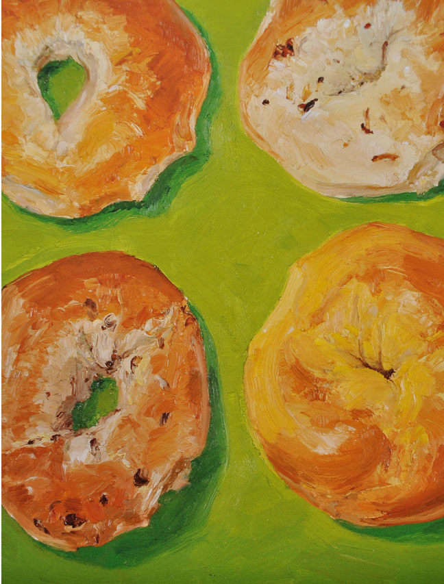 Bagels painting by Mike Geno
