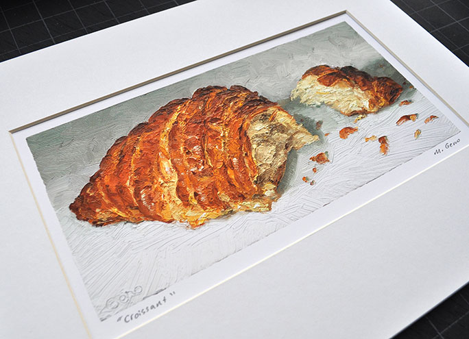 Croissant painting print by Mike Geno