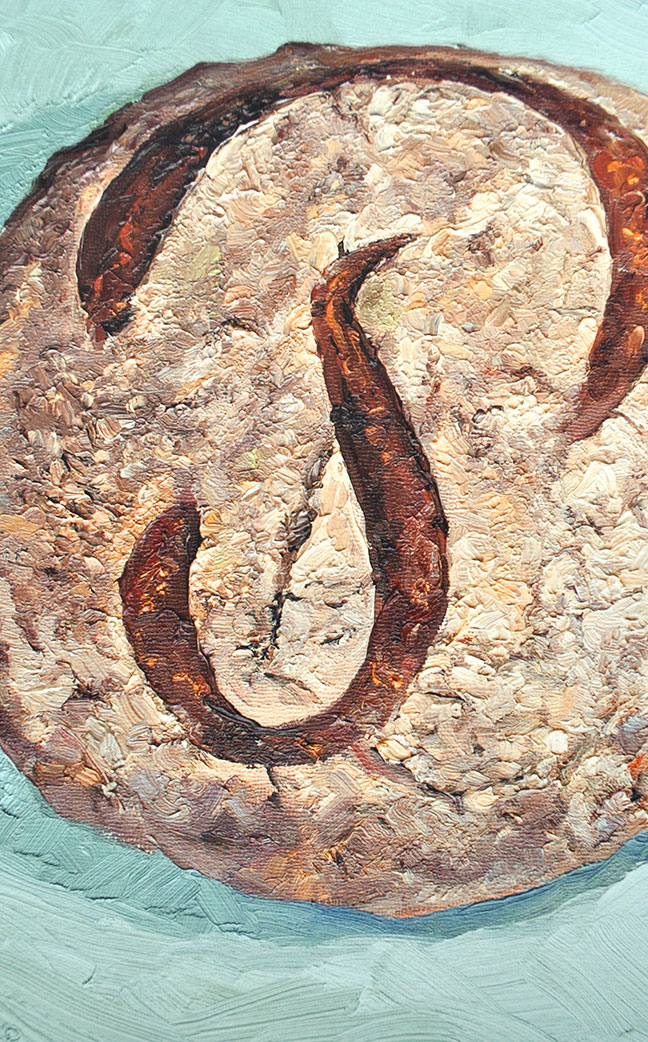 Poilane Loaf bread painting by Mike Geno
