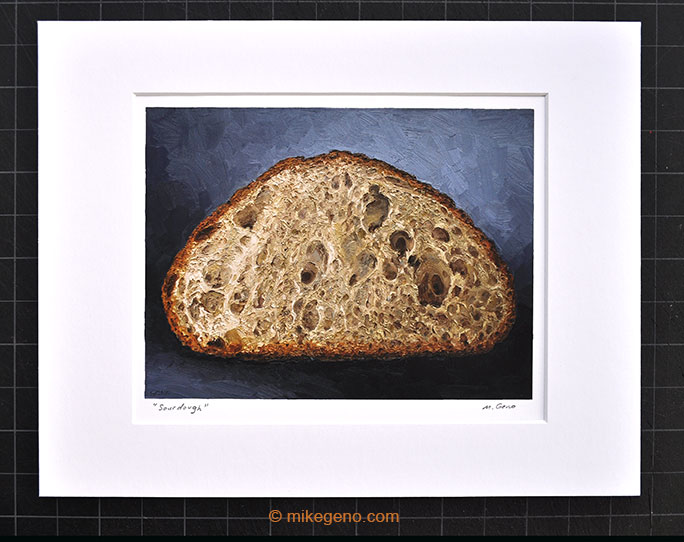 Sourdough painting matted print by Mike Geno