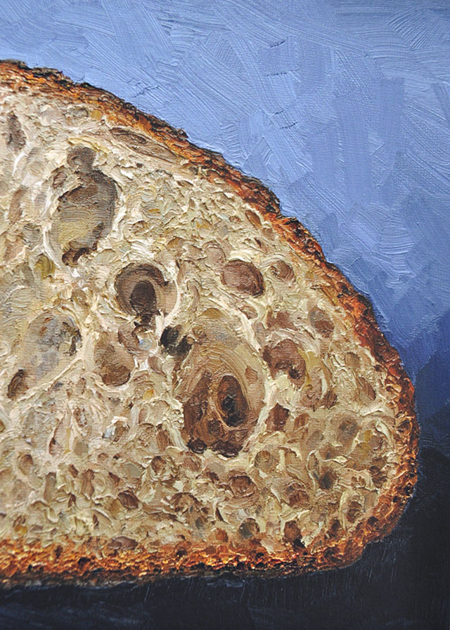 Sourdough painting matted print by Mike Geno