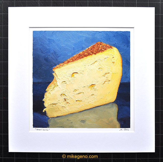 Ameribella cheese portrait painting by Mike Geno