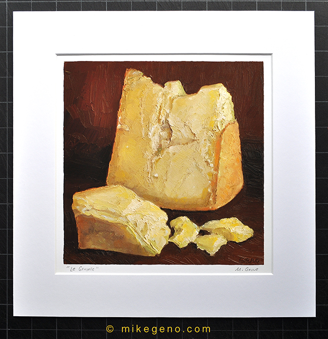 Le Gruyère cheese portrait painting by Mike Geno