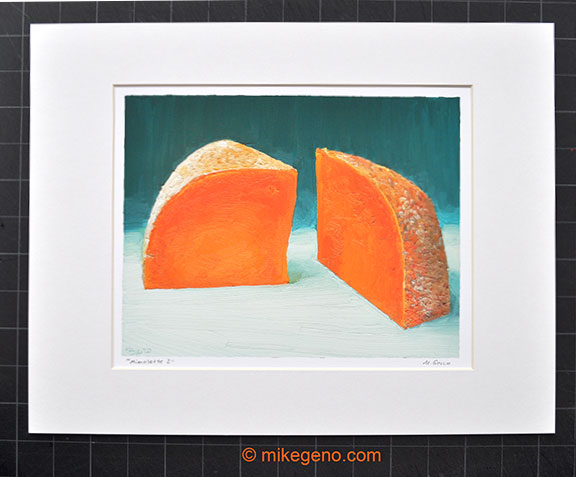 Mimolette 2 cheese portrait print by Mike Geno