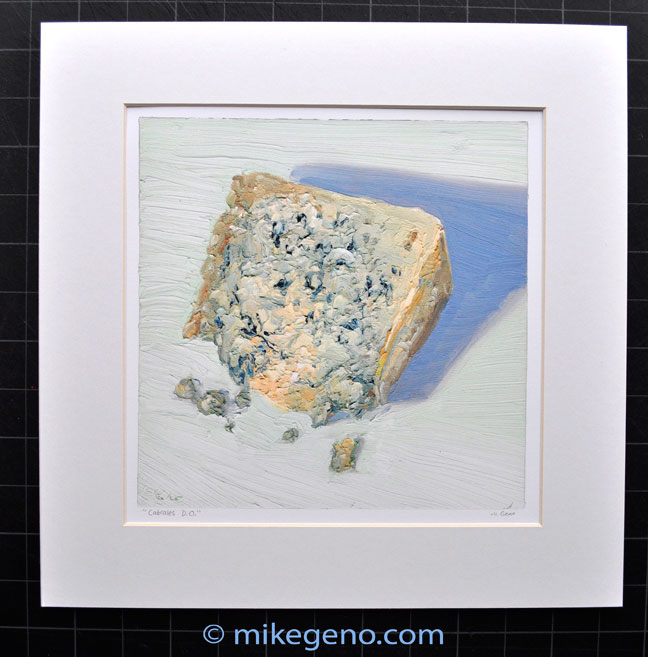 Cabrales Cheese Portrait Print by mike geno