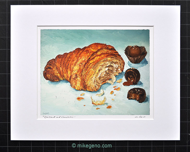 Croissant & Chocolates print by Mike Geno
