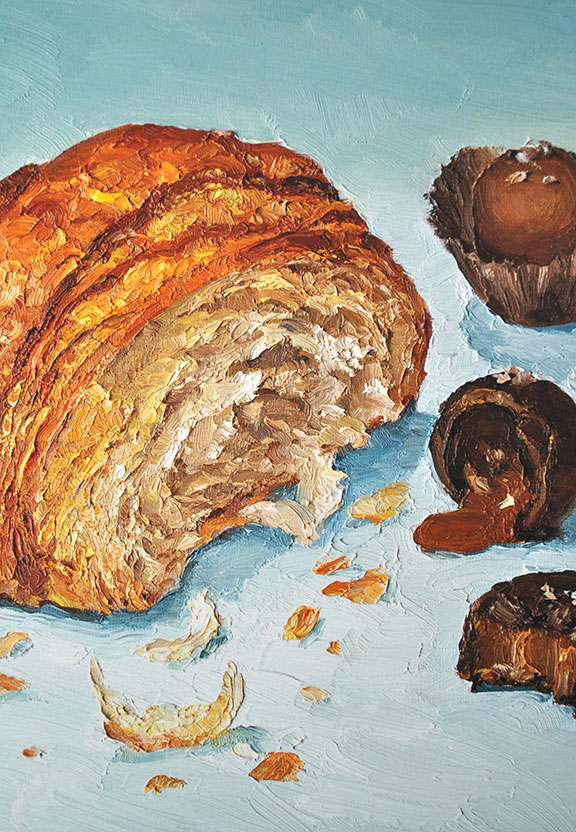 Croissant & Chocolates print by Mike Geno