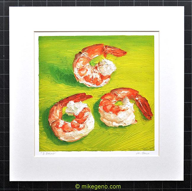 Cocktail Shrimp matted print by Mike Geno