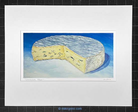 matted print of Cambozola Wheel, original artwork by Mike Geno