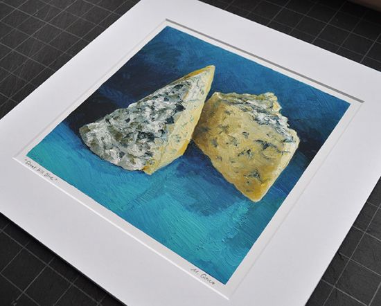 Image 2 of Matted print of Great Hill Blue, original artwork by Mike Geno