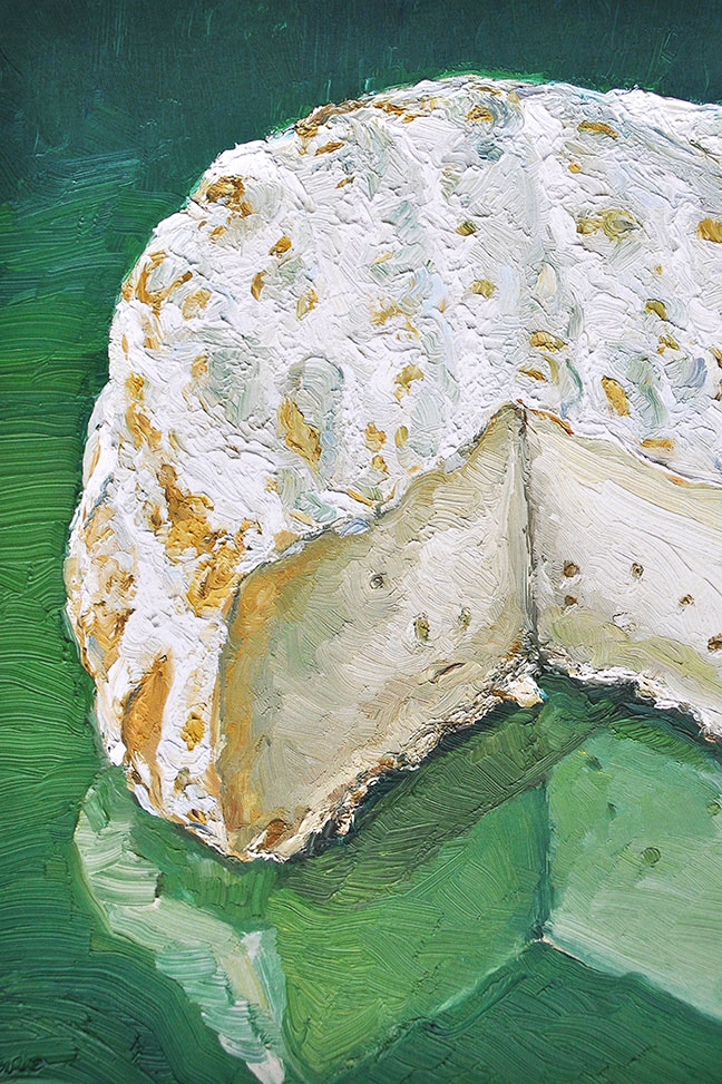 Image 3 of matted print of Camembert Di Bufala, original artwork by Mike Geno