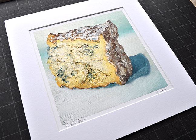 Image 2 of matted print of  Glacier Blue, original artwork by Mike Geno