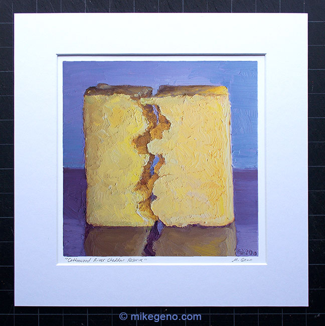 Matted print of Cottonwood River Cheddar Reserve, original artwork by Mike Geno