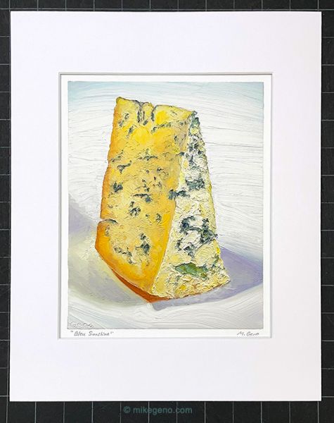matted print of Bleu Sunshine, original artwork by Mike Geno