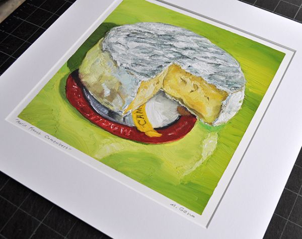 Image 2 of matted print of Marin French Camembert, original artwork by Mike Geno