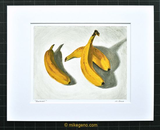 Bananas print, original artwork by Mike Geno