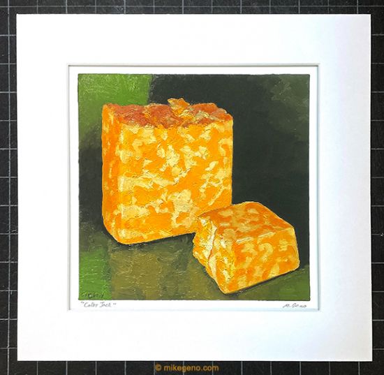 matted print of Colby Jack, original artwork by Mike Geno