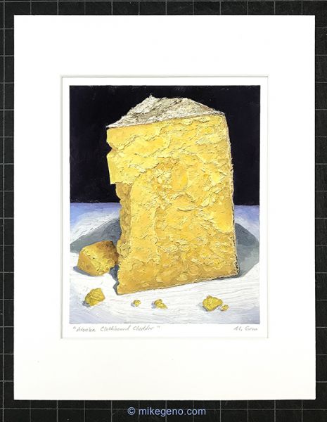 matted print of Avonlea Clothbound Cheddar, original artwork by Mike Geno