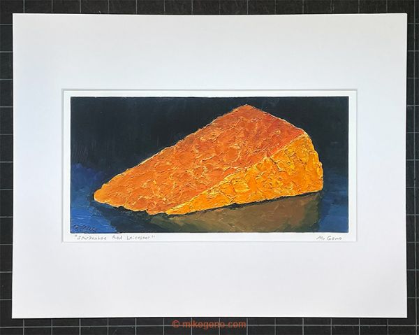 matted print of Sparkenhoe Red Leicester, original artwork by Mike Geno