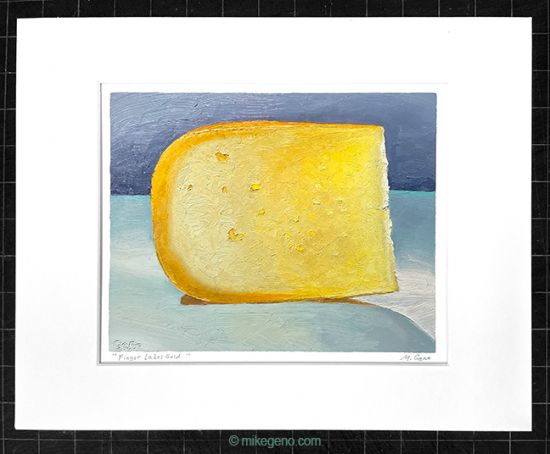 matted print of Finger Lakes Gold, original artwork by Mike Geno