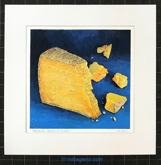 archival matted print of Shelburne Cheddar, original artwork by Mike Geno